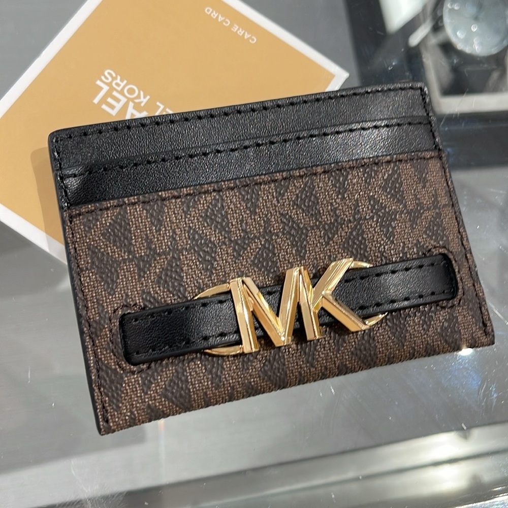 MICHAEL KORS Reed Large Card Holder Case Wallet 
Brown /Black MK Signature NWT - Picture 8 of 16